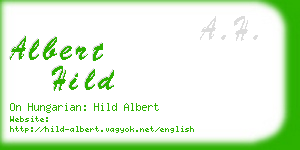 albert hild business card